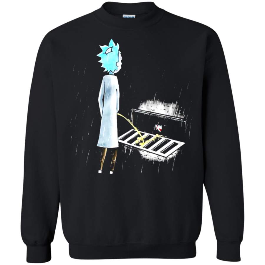 AGR Rick And Morty Piss Down Sewer IT Stephen King Shrits Sweatshirt