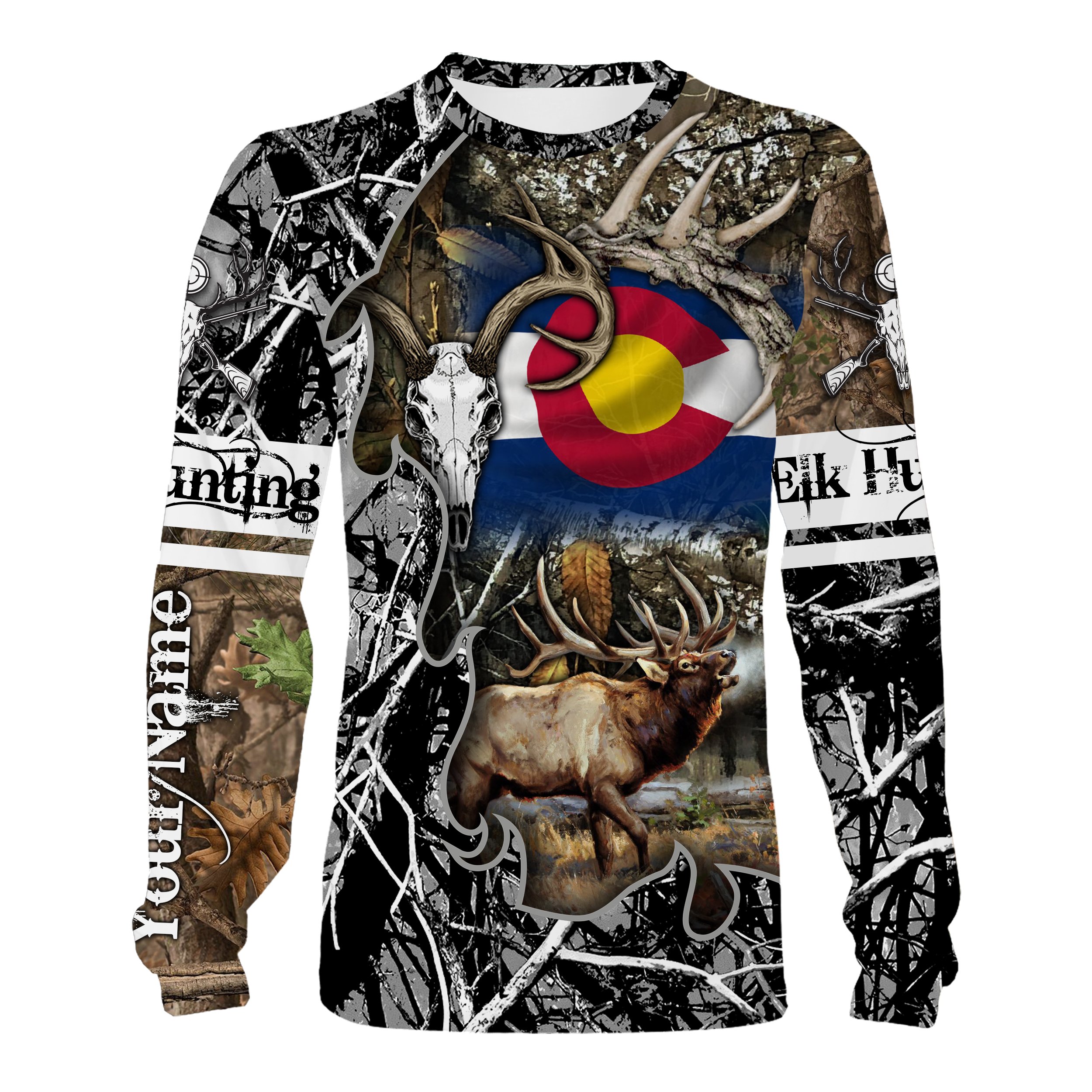 Colorado Elk Hunting Shirts, Colorado Flag Custom Hunting Clothing, Personalized Hunting Gifts FEB21 – IPHW692