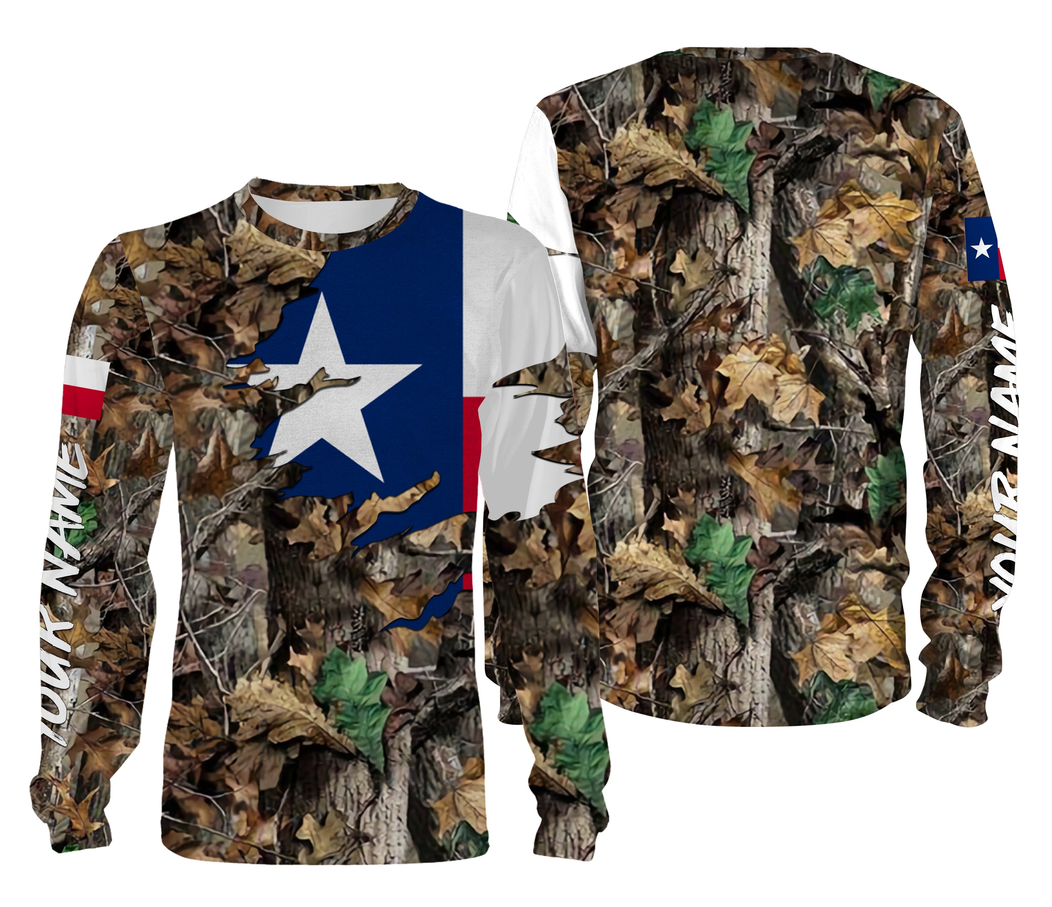 Custom Texas Flag Hunting Shirts, Hunting Camo Clothing Personalized Hunting Gifts FEB21 – IPHW636