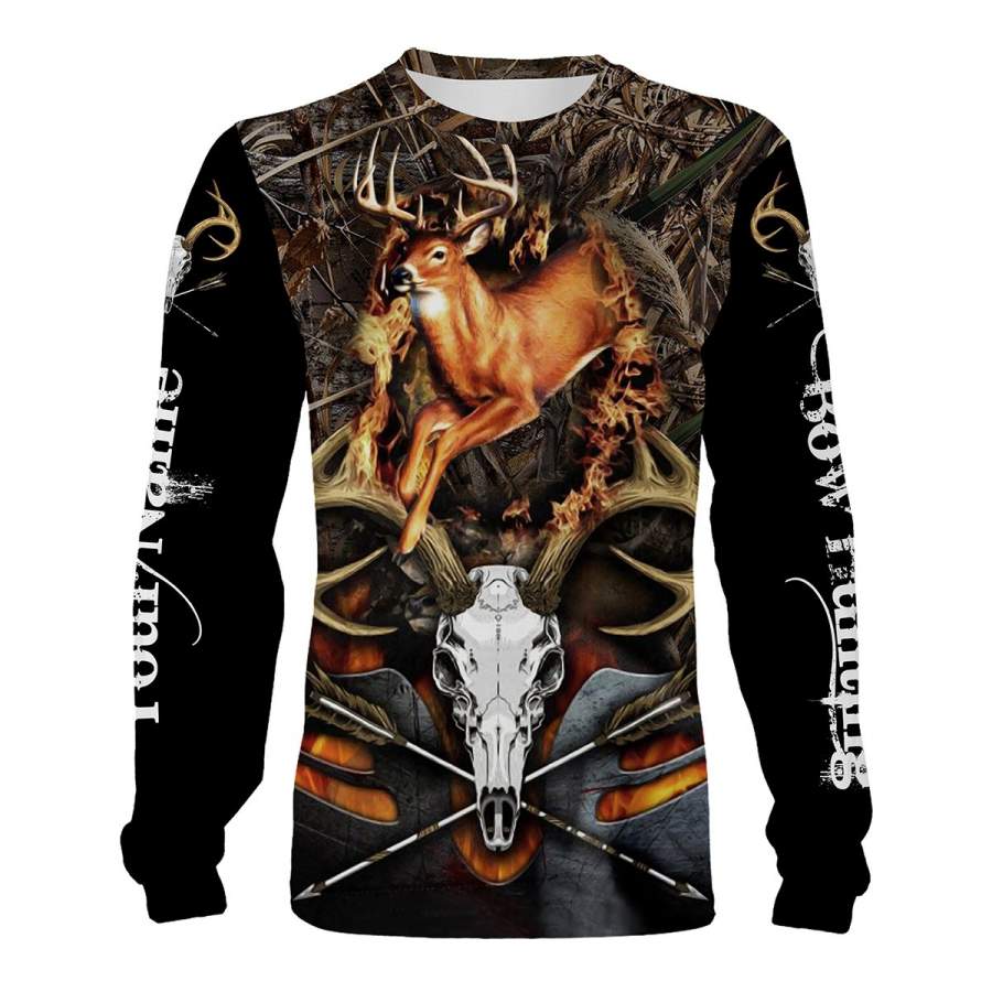 Archery Bow hunting Deer Grim Reaper Customized Name 3D All over print Shirt, Hoodie – Personalized hunting gifts – FSD979