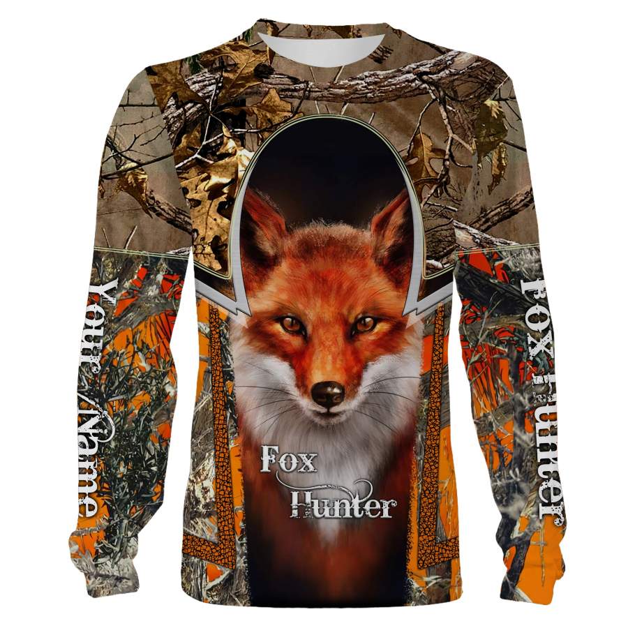 Fox hunting Red Fox 3D Custom Name Full printing shirts, hoodie – Personalized gift for hunter – FSD1005