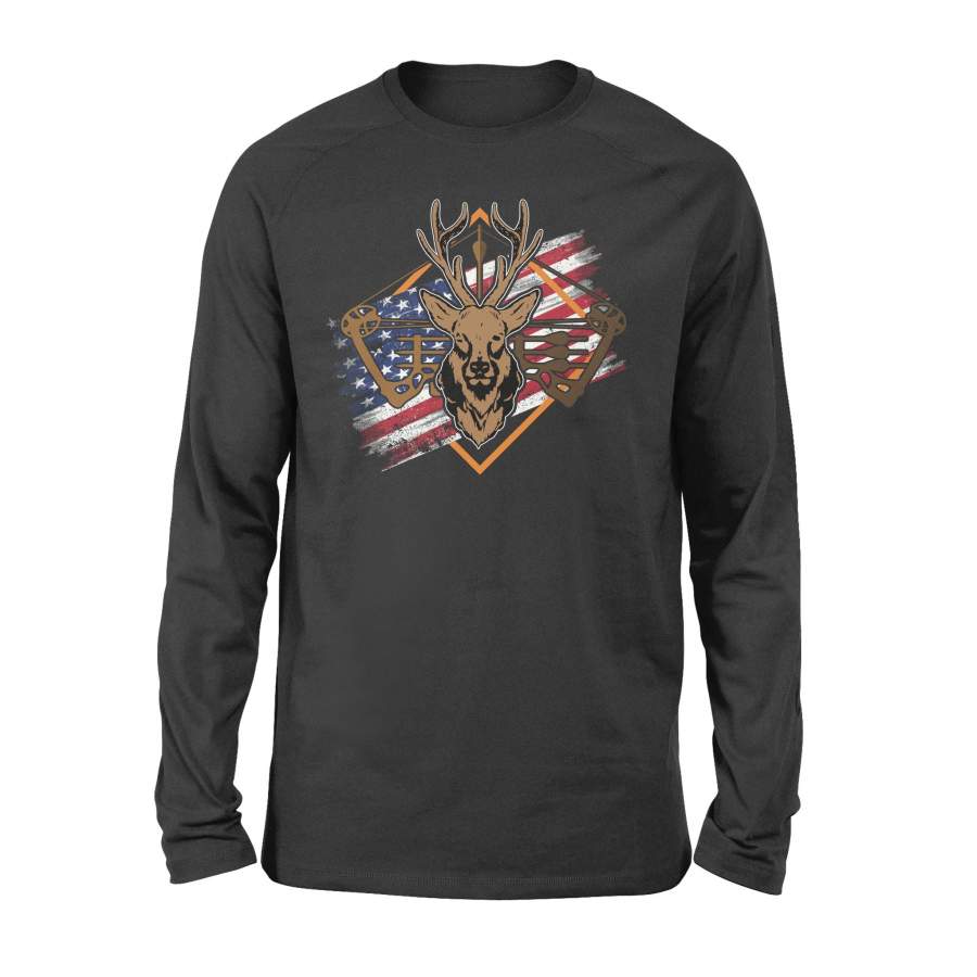 Deer Bow Hunting US flag Long sleeve – Gift for Deer hunter – FSD870