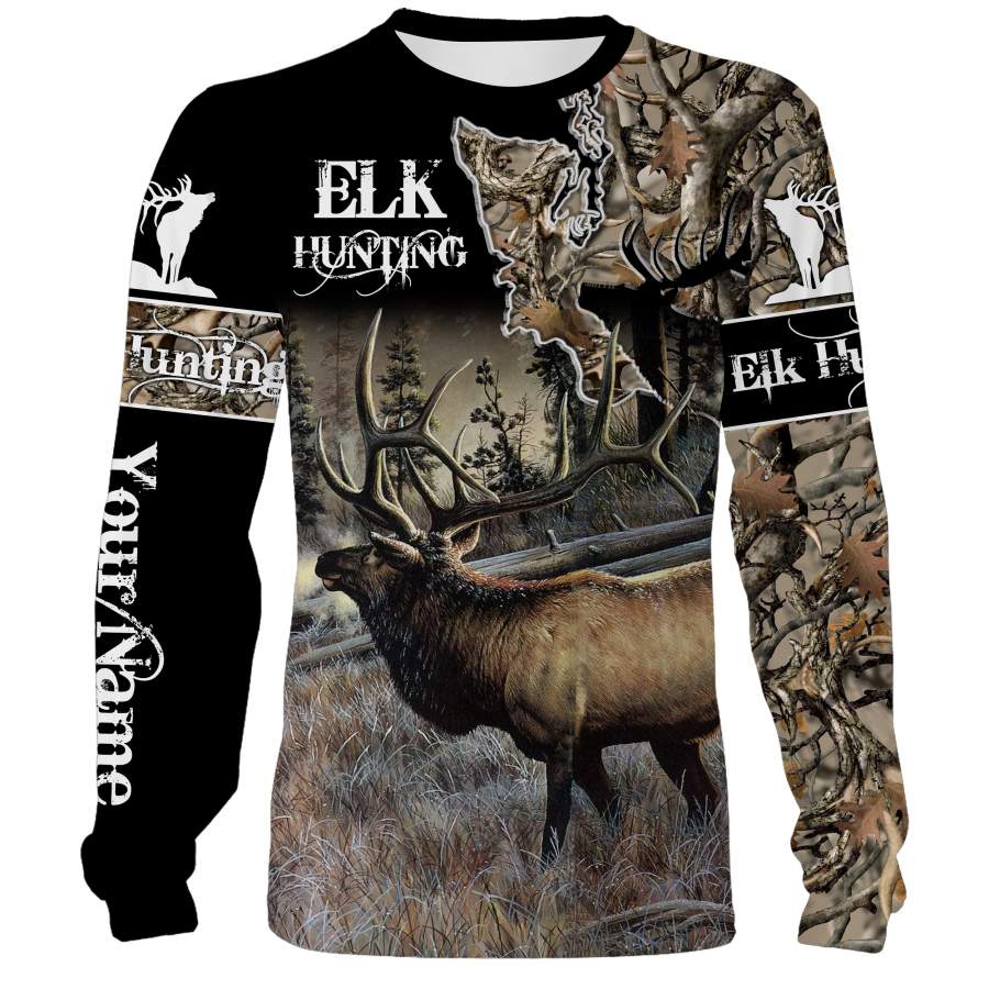 Best Elk hunting Custom Name 3D All over print Camouflage Shirt, Hoodie Personalized hunting clothes for Men, Women – FSD882