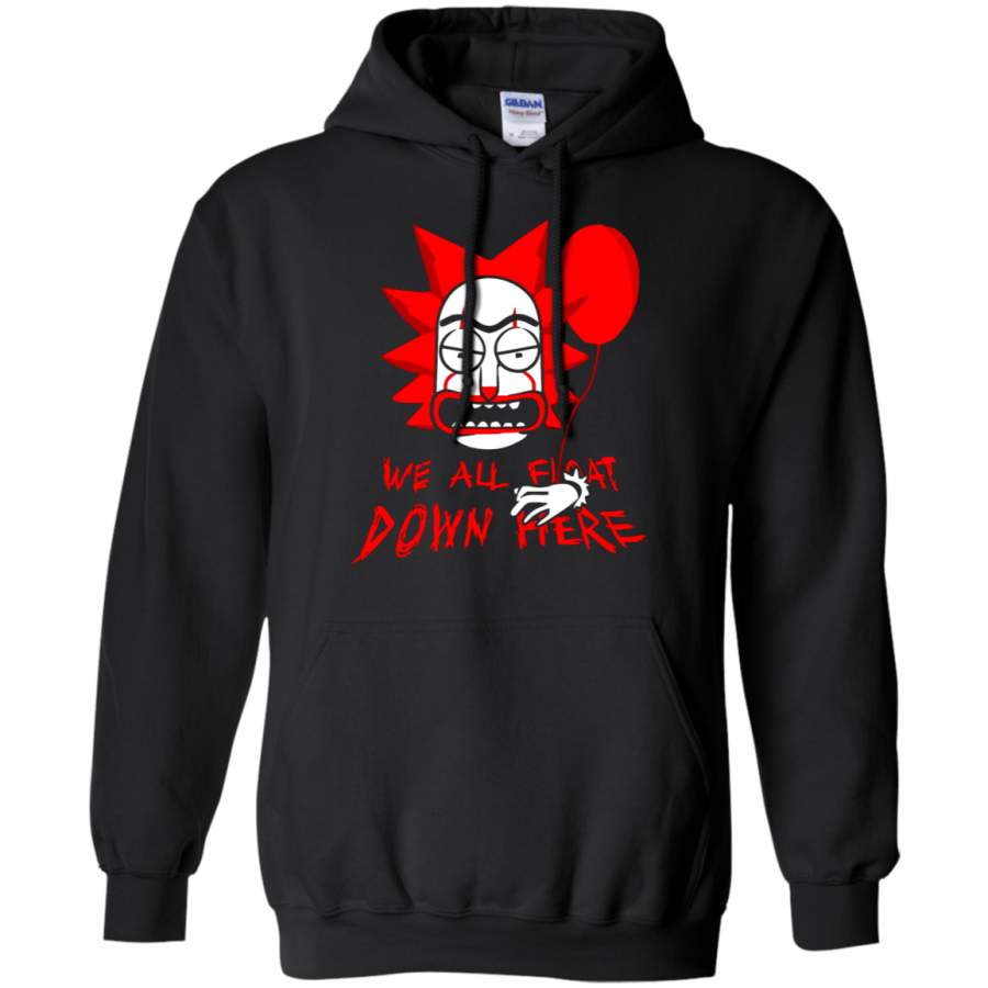 AGR IT Pennywise We All Float Down Here Rick And Morty Stephen King Hoodie