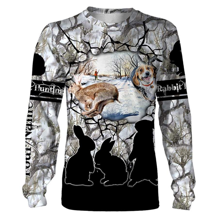 Beagle rabbit hunting Custom Name 3D full printing Sweatshirt, Hoodie, T-shirt – Best hunting shirt for rabbit hunter – FSD758