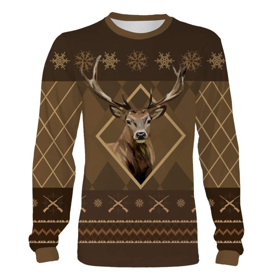 3D Deer Hunting Ugly Sweatshirt style Christmas apparel for Hunting lovers – IPH2323