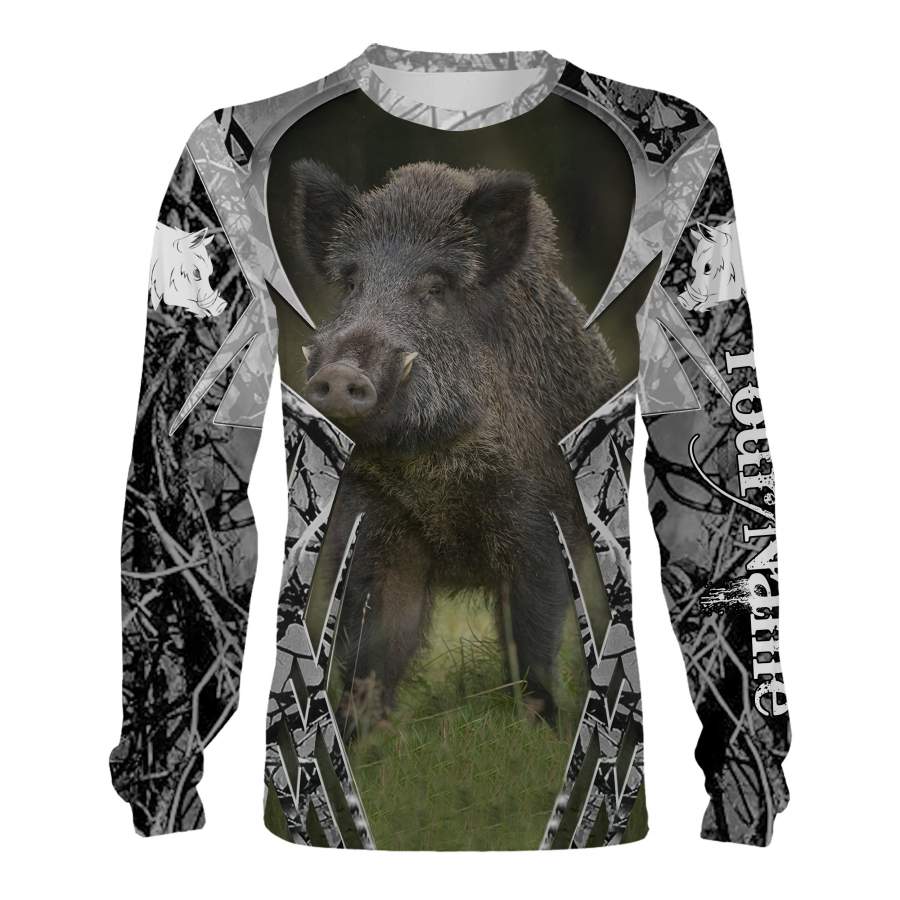 Feral hog hunting custom Name 3D All over print T-shirt, Hoodie, Sweatshirt, Long sleeves – Personalized shirt for hunters – FSD495