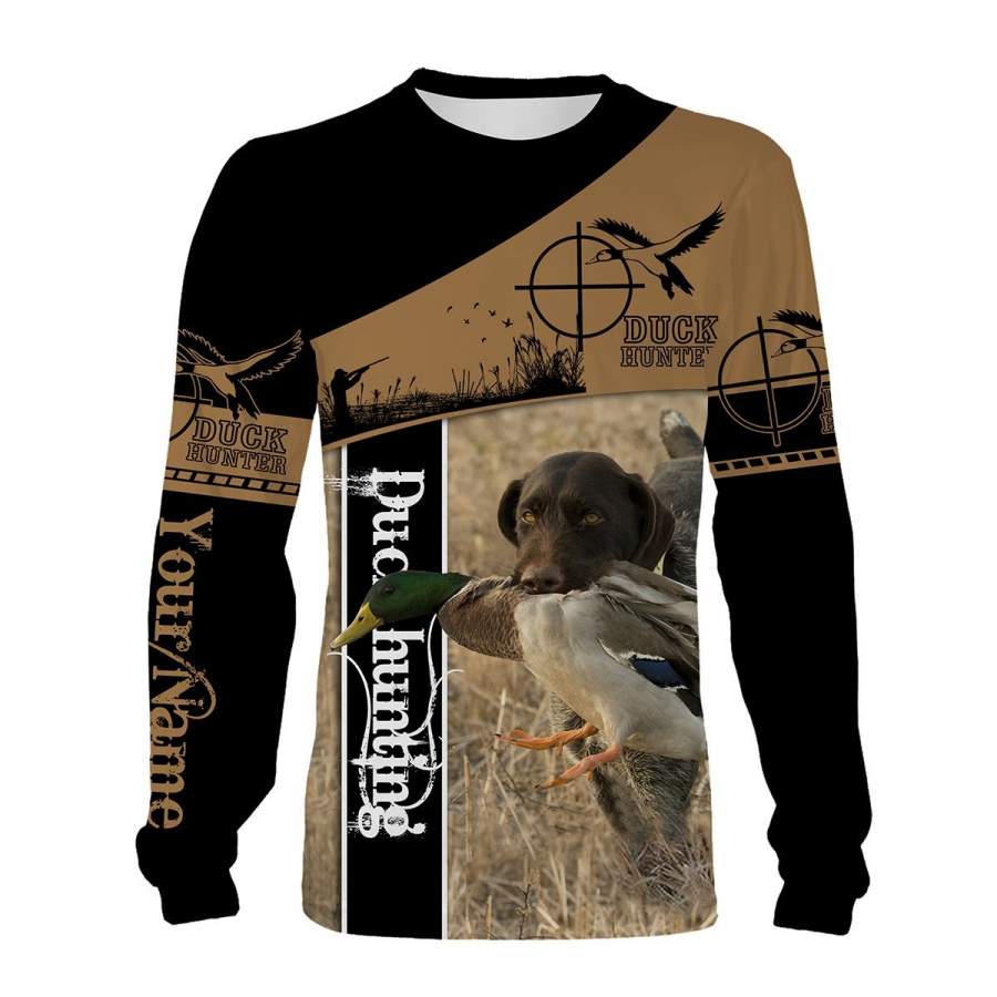 Duck hunting chocolate Labs custom Name 3D All over print Shirts – Personalized hunting gifts – FSD421