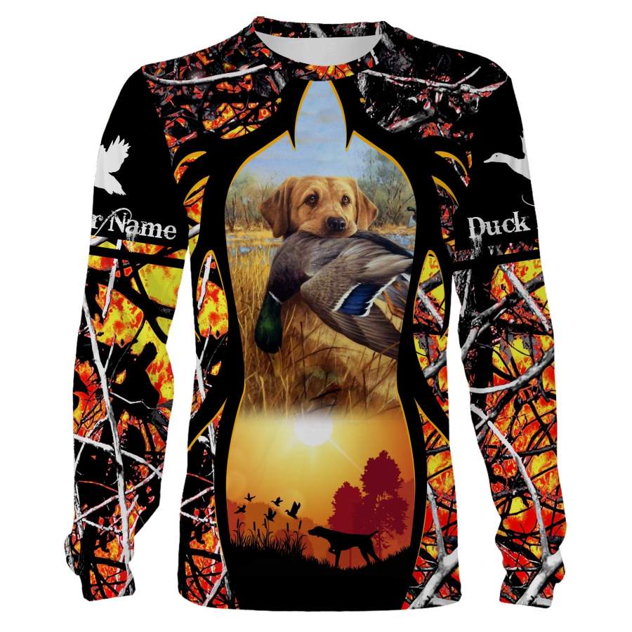 Duck hunting Custom Name 3D All over print Shirts, Face shield – Personalized hunting gifts – FSD354