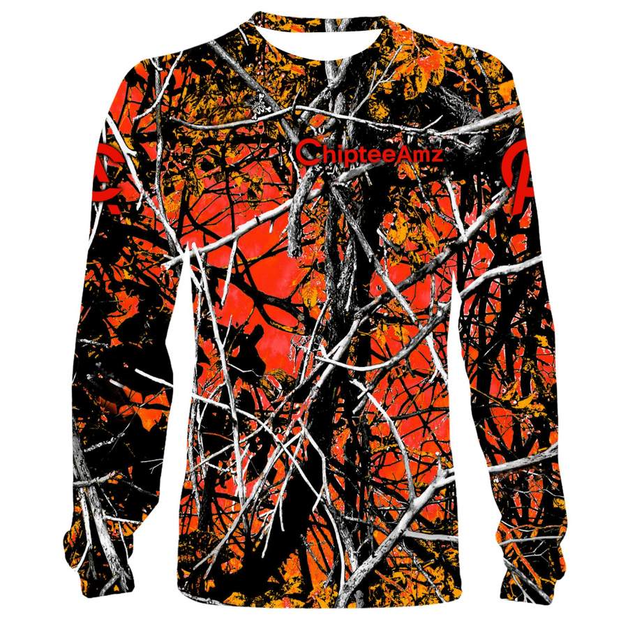 Chipteeamz hunting fishing wildfire Camo all over print shirts TATS184