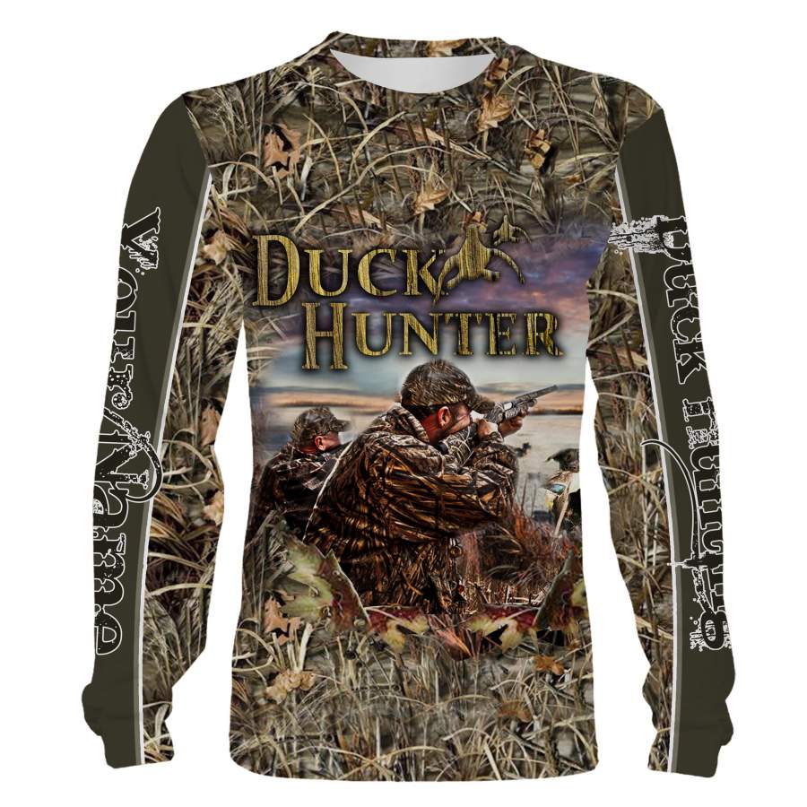 Duck hunting Custom Name 3D All over print Shirts, Face shield – personalized hunting gifts – FSD323