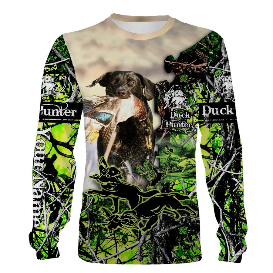 Duck hunting Dog Custom Name 3D All over print Shirts, Face shield – personalized hunting gifts – FSD310