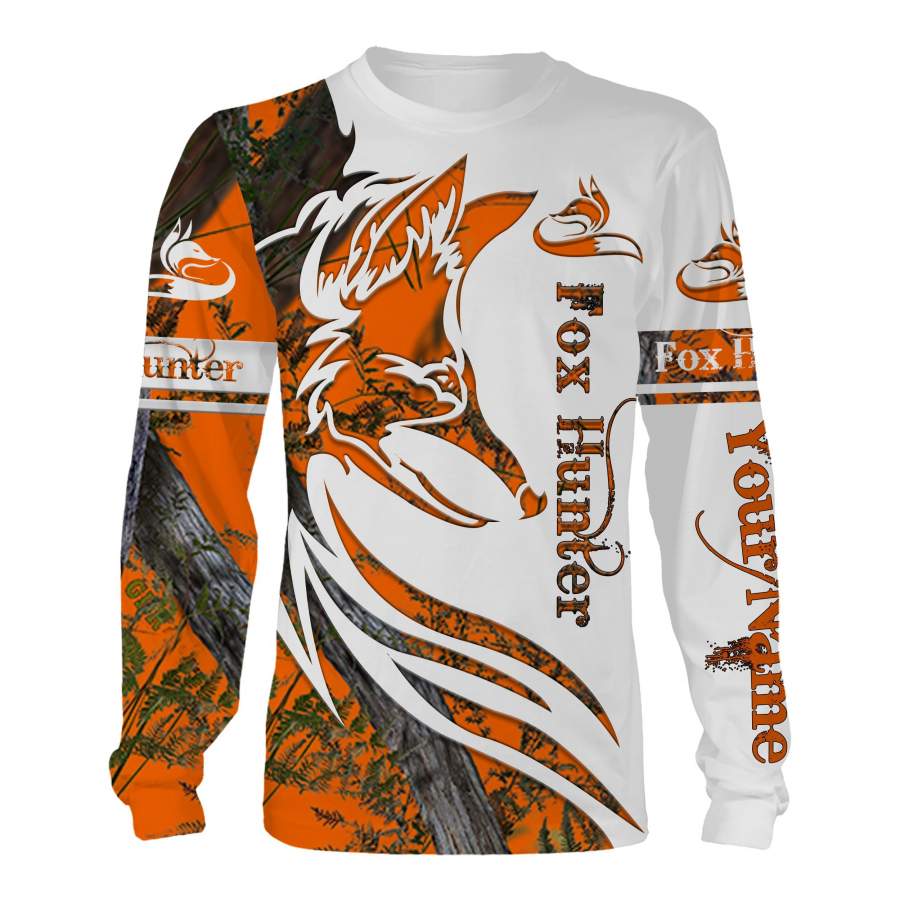 Fox hunting Custom Name 3D All over print Shirts, Face shield – personalized hunting gifts – FSD278