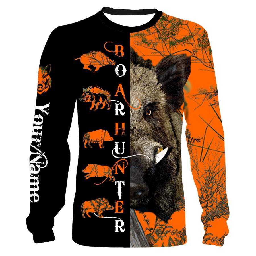 Boar hunting Custom Name 3D All over print Shirts, Face shield – personalized hunting gifts – FSD285