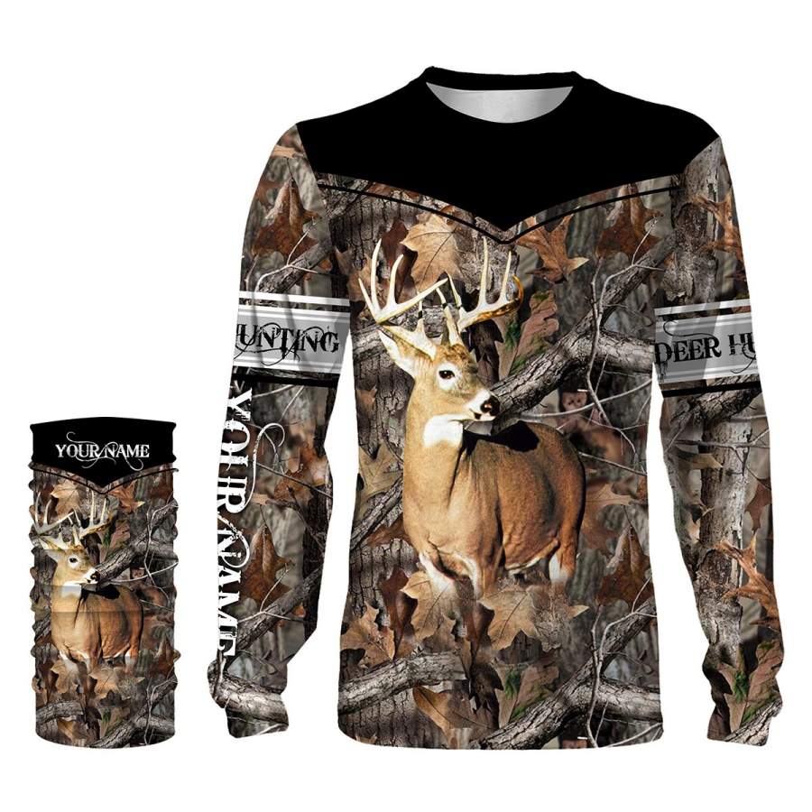 Deer Hunting big game camo Custom Name 3D All over print shirts – personalized hunting gifts – NQS737