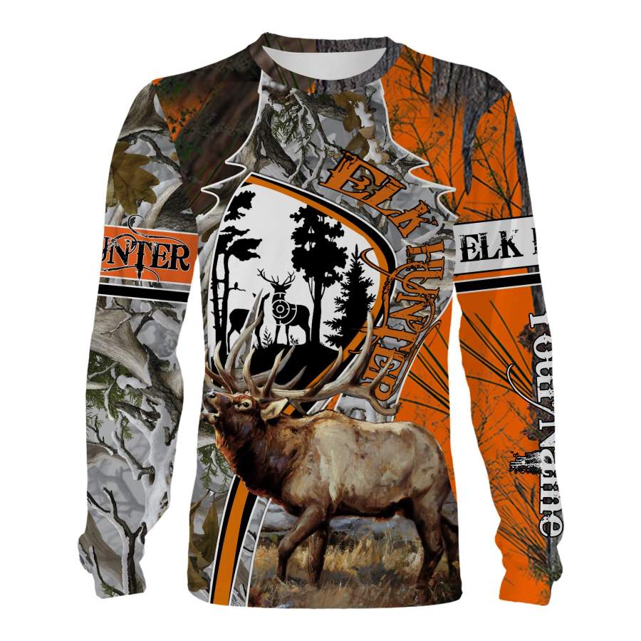 Elk hunting Custom Name 3D All over print Shirts, Face shield – personalized hunting gifts – FSD280