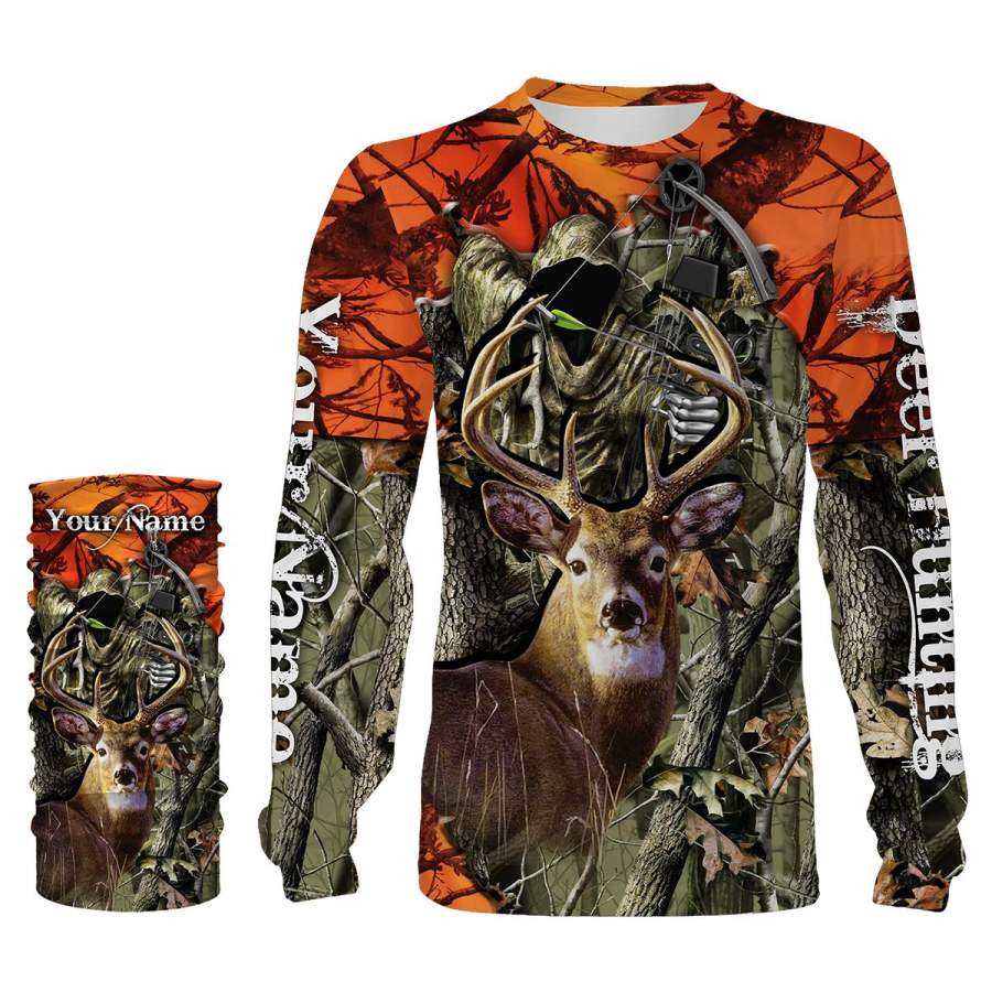 Deer Hunting big game camo Grim Reaper Custom Name 3D All over print shirts – personalized hunting apparel gifts for Hunters- NQS742