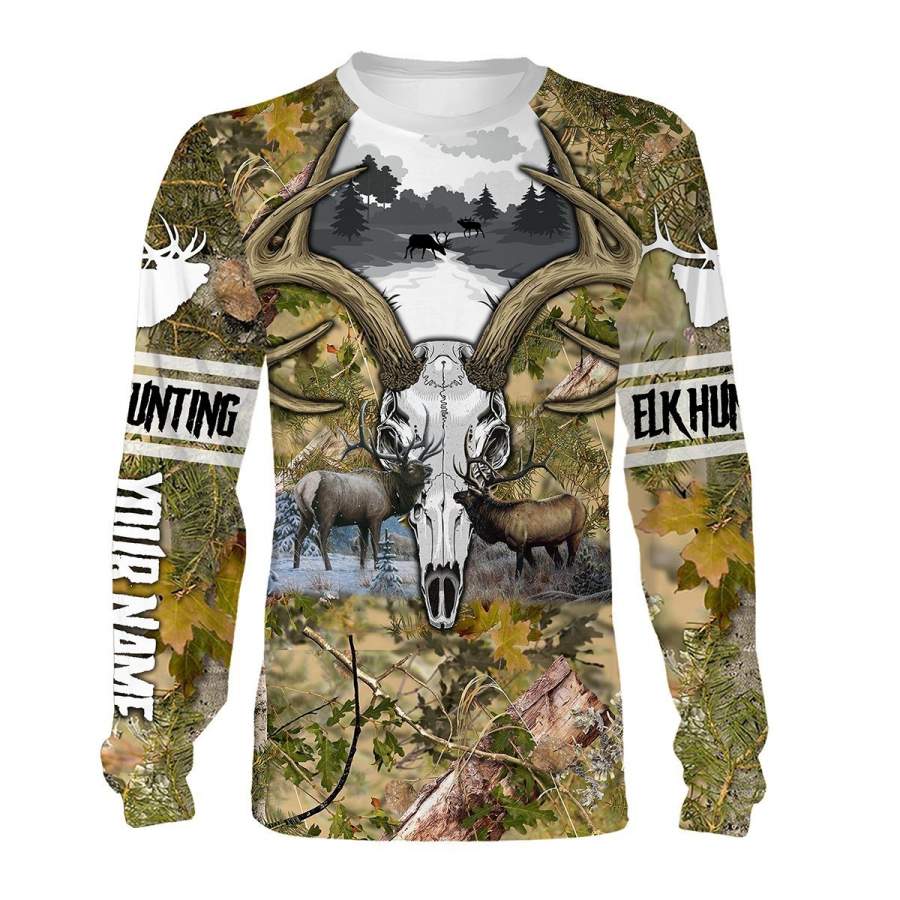 Elk hunting Custom Name 3D All over print shirts – personalized hunting gifts – FSD240