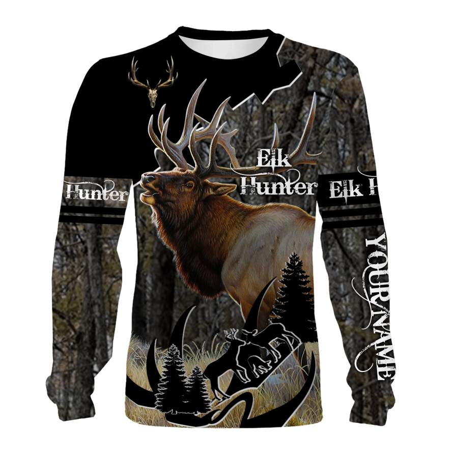 Elk hunting Custom Name 3D All over print shirts – personalized hunting gifts – FSD239