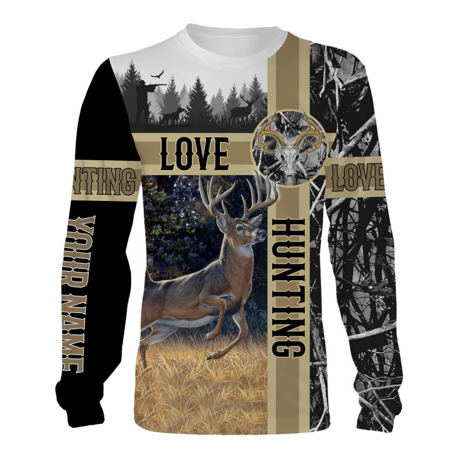 Deer hunting Custom Name 3D All over print Shirts, Face shield – personalized hunting gifts – FSD247