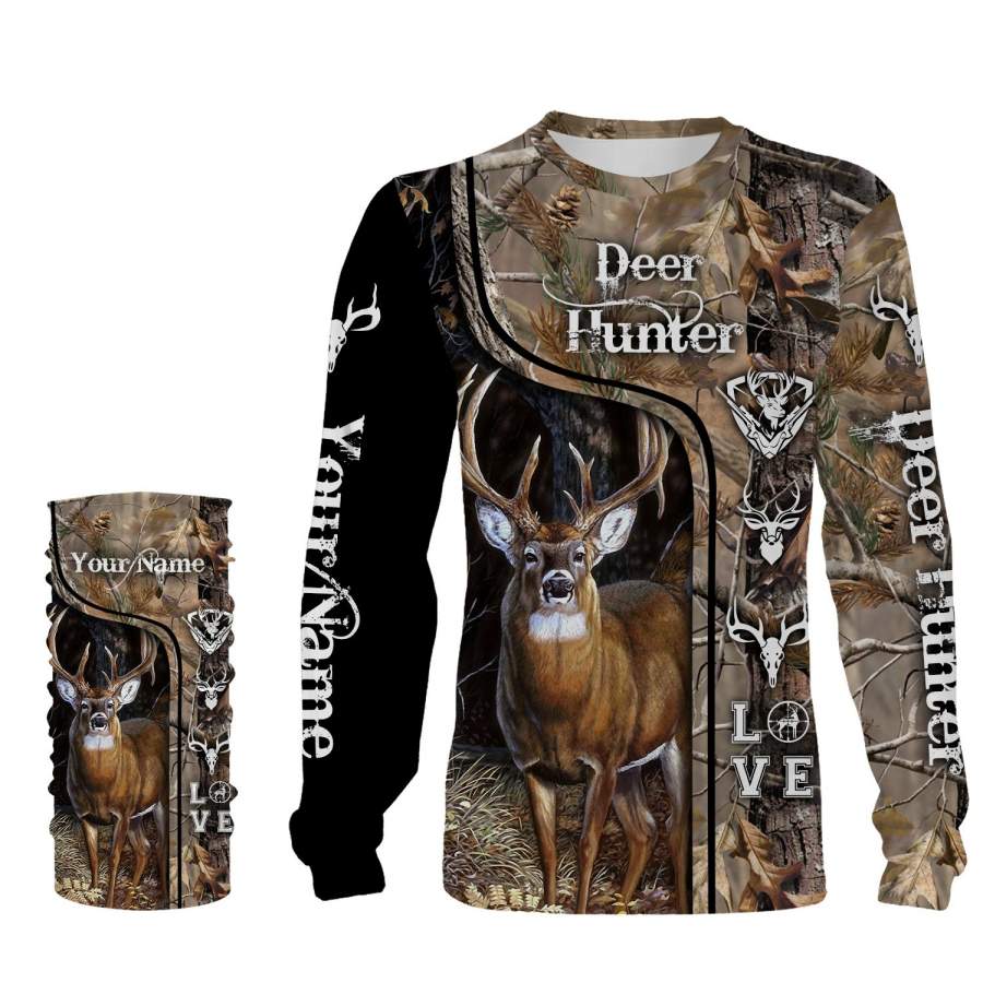 Deer Hunter big game hunting camo love hunting Custom Name 3D All over print shirts – personalized hunting gifts – NQS730