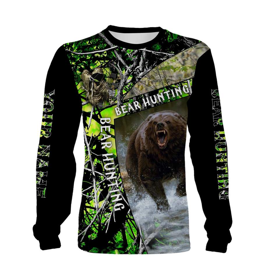 Bear hunting Custom Name 3D All over print Shirts – Personalized hunting gift – FSD211