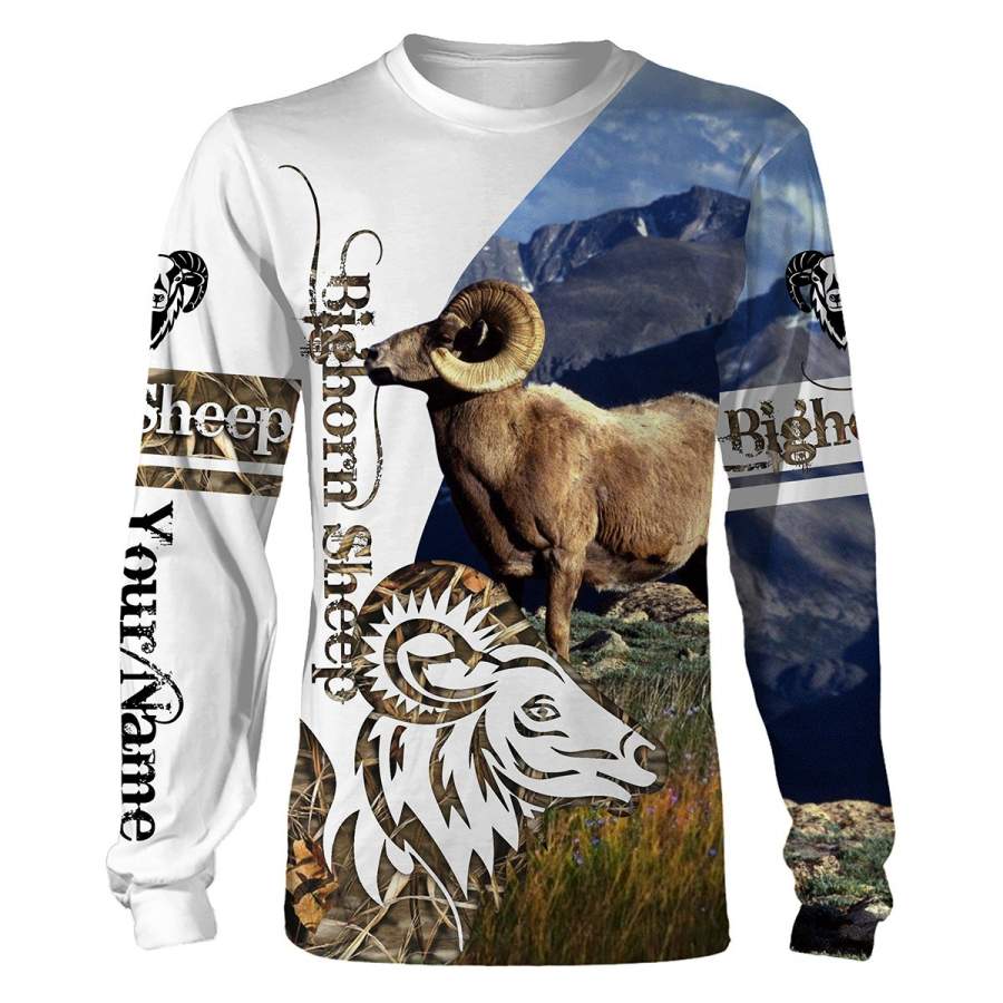 Bighorn Sheep hunting Custom Name 3D All over print Shirts – Personalized hunting gift – FSD200