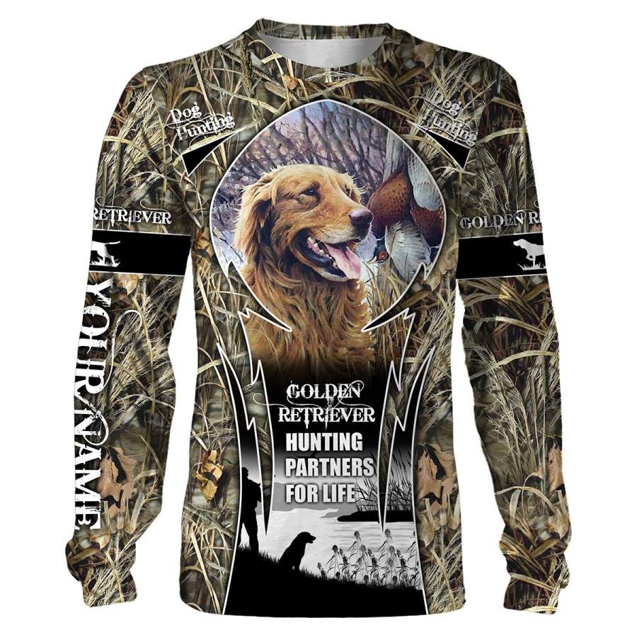 “Golden Retriever – Hunting parters for life” Custom Name 3D All over print Shirts – Personalized hunting gift – FSD207