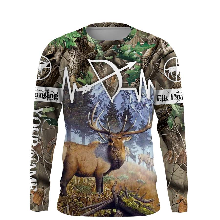 Elk Hunting UV protection quick dry customize name long sleeves shirts UPF 30+ personalized gift for hunting lovers – IPH1762