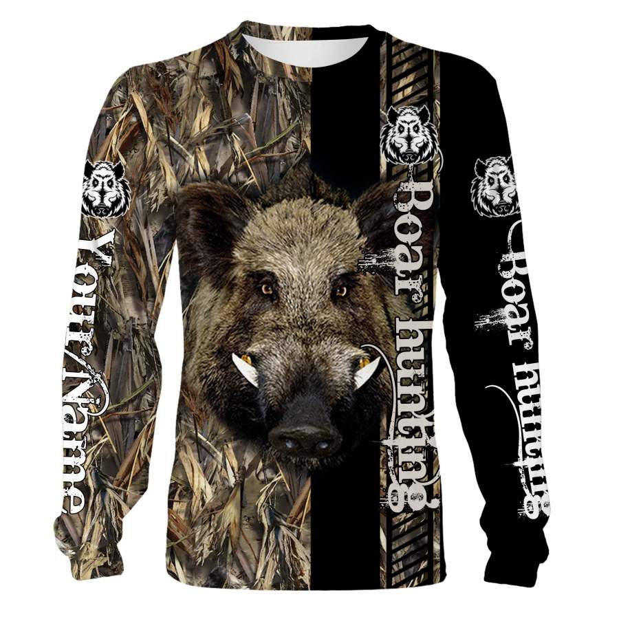 Boar hunting Custom Name 3D All over print Shirts – Personalized hunting gift – FSD191