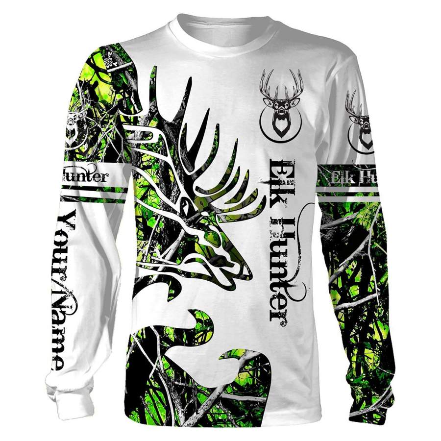 Elk Tattoo Custom Name 3D All over print Shirts – Personalized hunting gift – FSD172