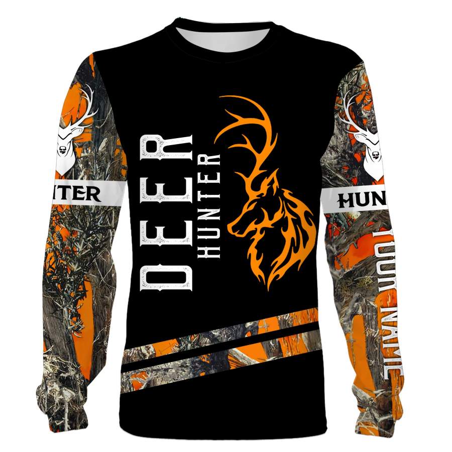 Deer Hunting Custom Name 3D printing Hoodie, Zip up hoodie, Long sleeves, T-shirt – FSD89