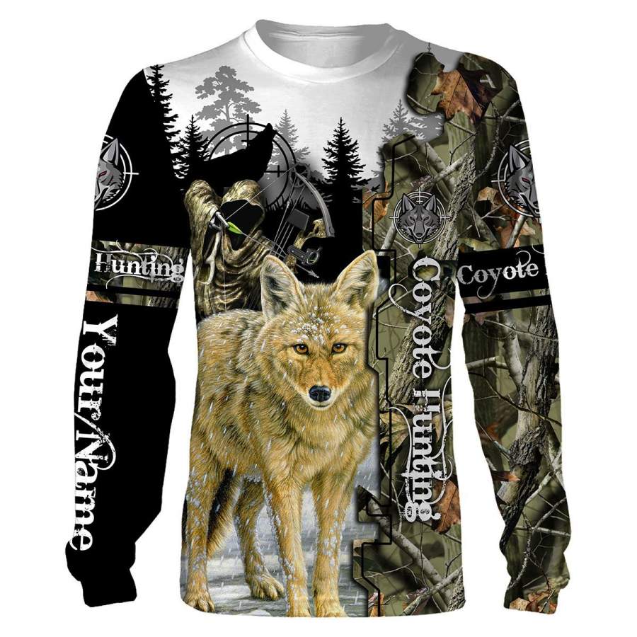 Coyote hunting Custom Name 3D All over printed shirts, Long sleeves, Hoodie, Zip up hoodie, Sweatshirt – FSD92