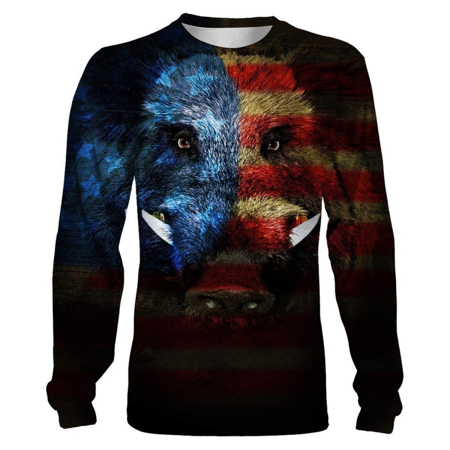 Boar Hunting 3D American Flag All over Printed shirt – personalized Birthday, Christmas, Halloween gift for Hunting lovers – IPH1602