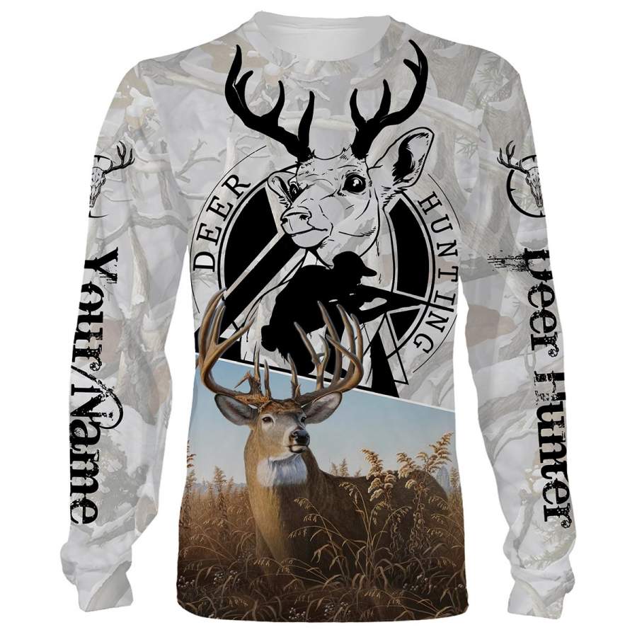 Deer hunting Custom name All over print T-shirt, Long sleeve, Hoodie, Tank Top – FSD43