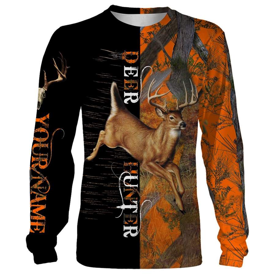 Best Deer Hunting Deer Skull Custom Name 3D All over print shirt, Long sleeves, Hoodie – FSD26