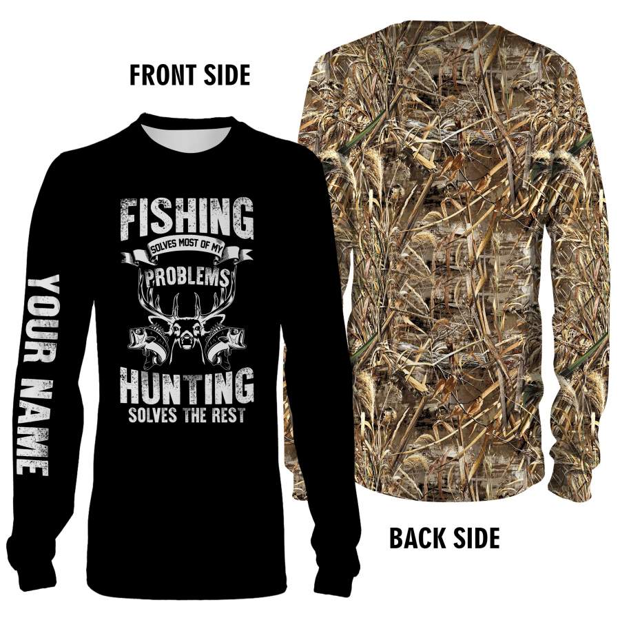 Funny fishing hunting custom name full printing oversize shirts personalized gift TATS171