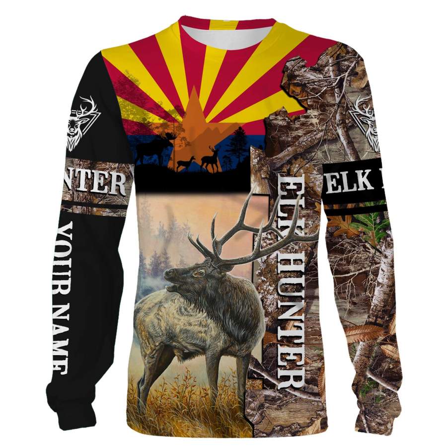 Arizona Elk hunting custom name 3D All over print shirts personalized gift TATS165