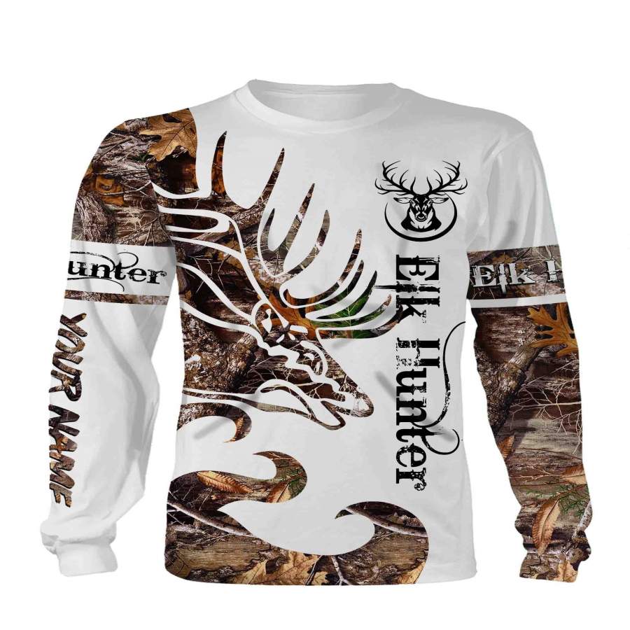 Elk Hunting Camo Custome Name 3D All Over Printed Shirts Personalized gift TATS132