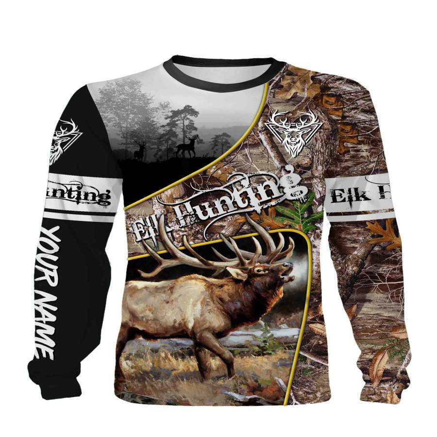 Elk Hunting Custome Name 3D All Over Printed Shirts Personalized Gift TATS138