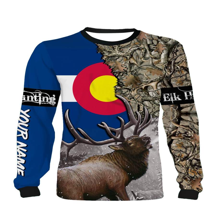 Colorado Elk Hunting Custome Name 3D All Over Printed Shirts Personalized gift TATS136