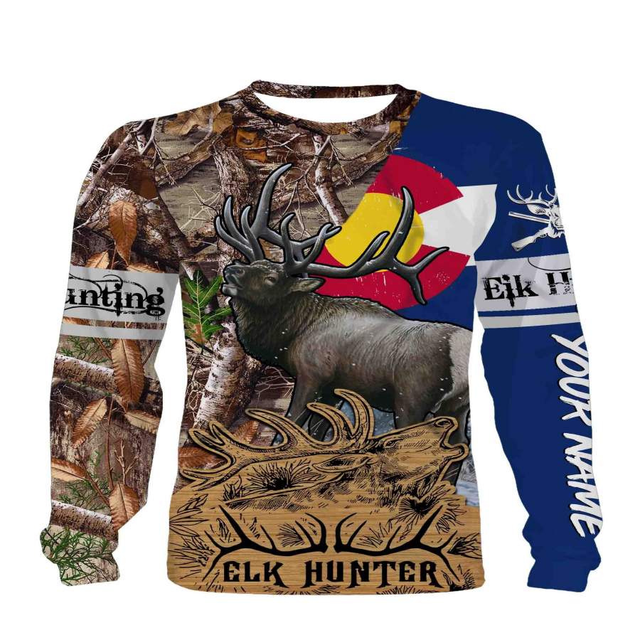 Colorado Elk Hunting Customize Name 3D All Over Printed Shirts Personalized Gift TATS117