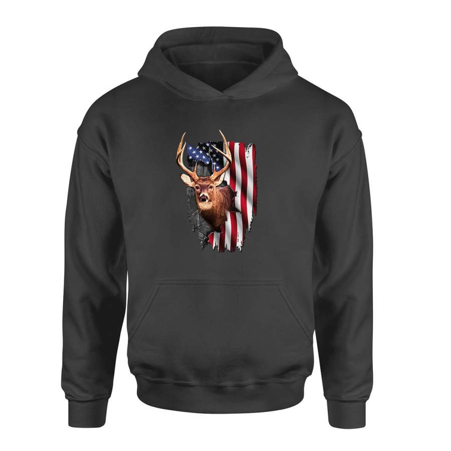 Deer Hunting American Flag NQS133 – Standard Hoodie