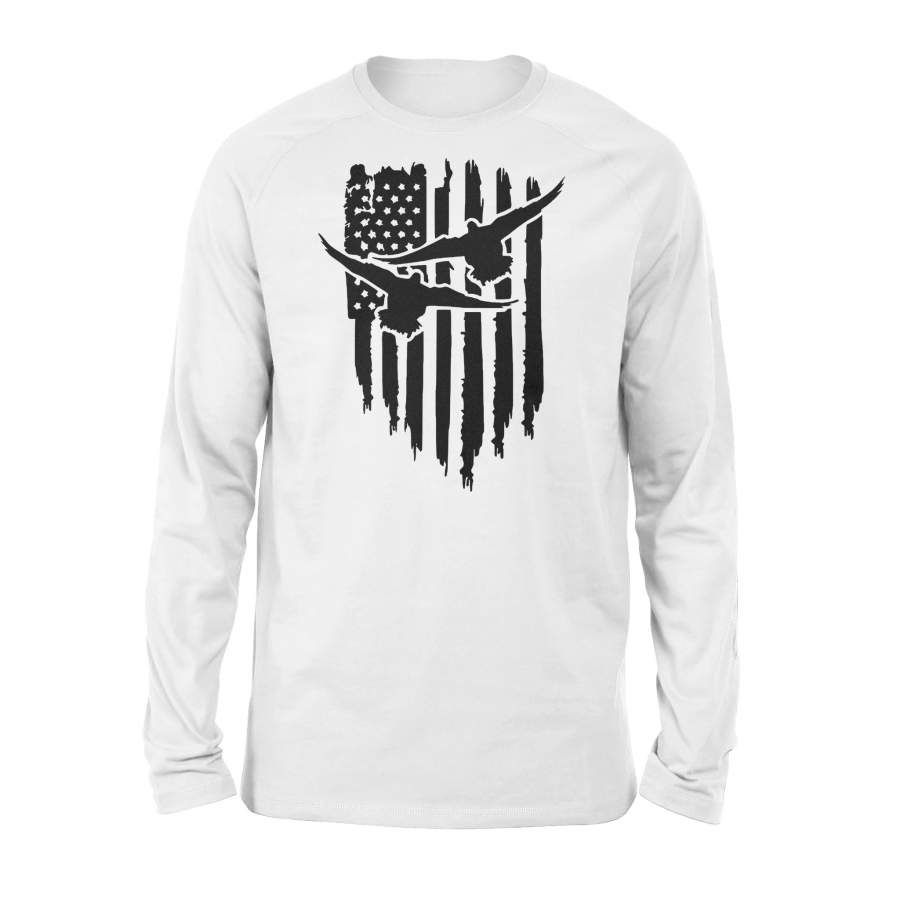 Duck Hunting American Flag Clothes, Shirt for Hunting NQS121 – Standard Long Sleeve