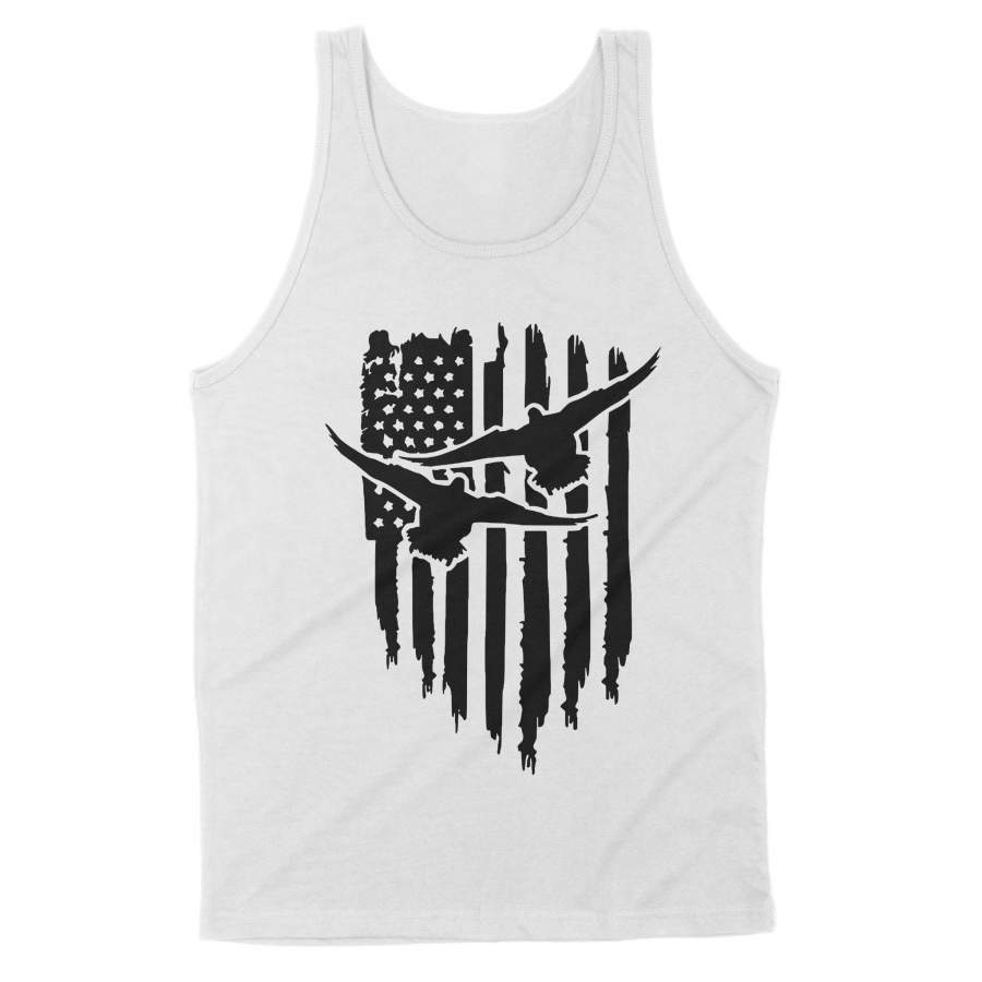 Duck Hunting American Flag Clothes, Shirt for Hunting NQS121 – Standard Tank