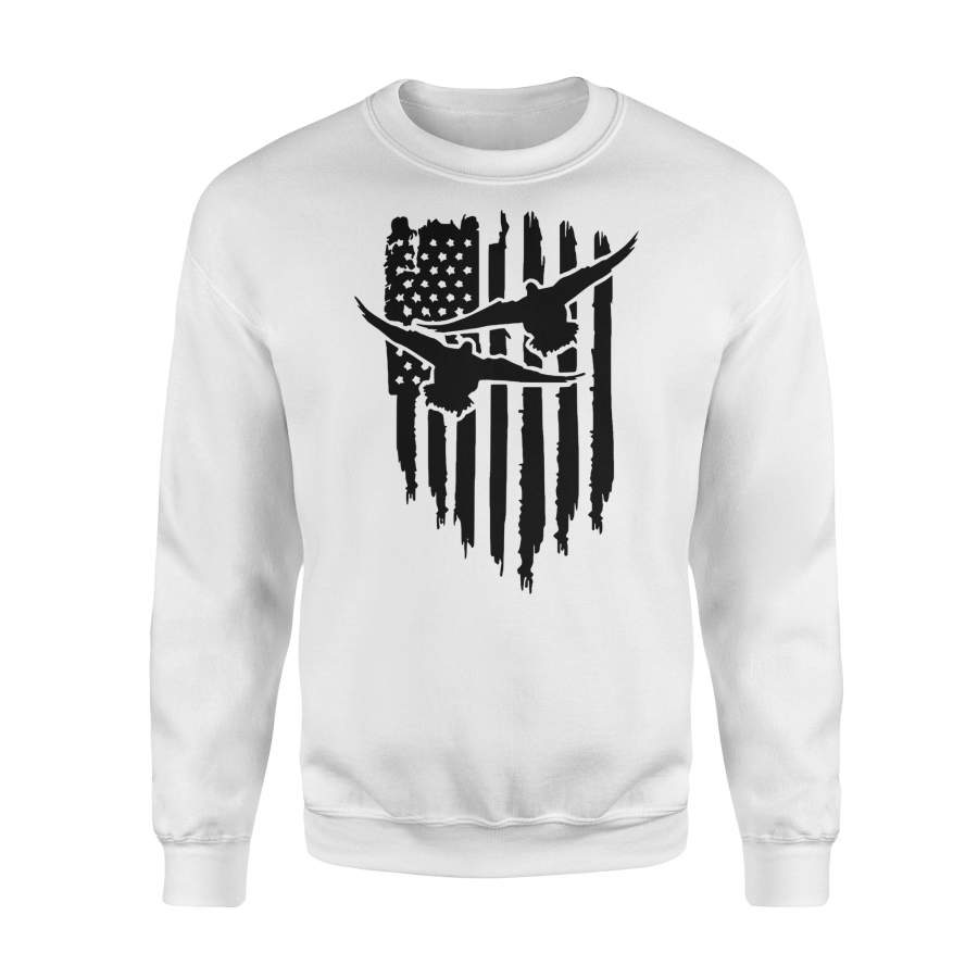 Duck Hunting American Flag Clothes, Shirt for Hunting NQS121 – Standard Fleece Sweatshirt