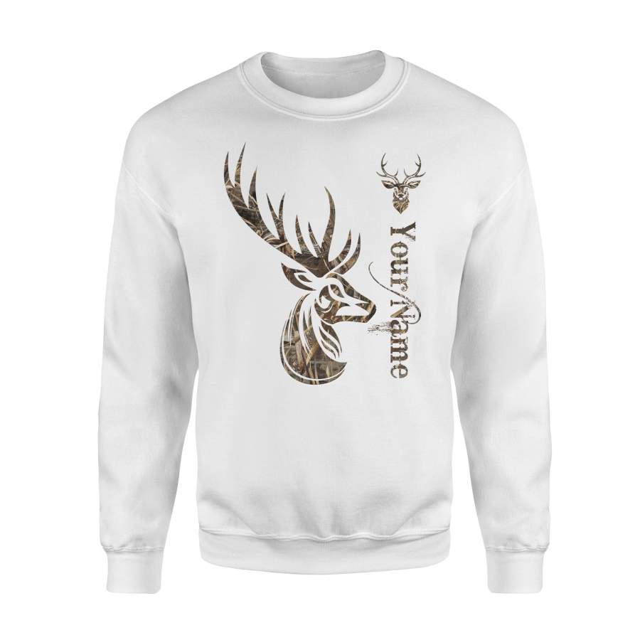 Deer hunting camo deer hunting tattoo personalized shirt perfect gift – Standard Fleece Sweatshirt