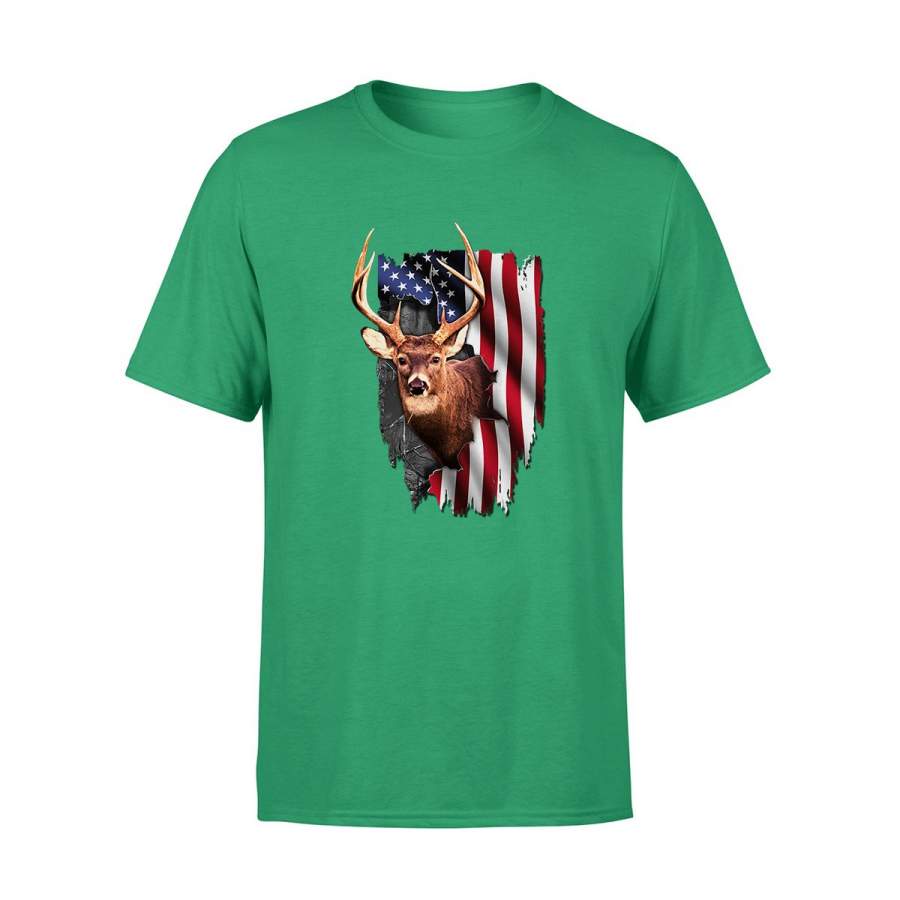 Deer Hunting American Flag NQS133 – Standard T-shirt