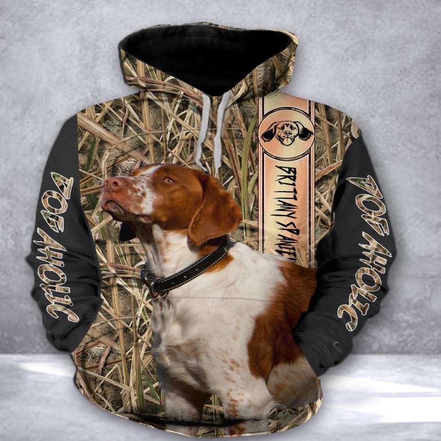 Brittany Spaniel dog hunting Camo all over print hoodie shirt – IPH583