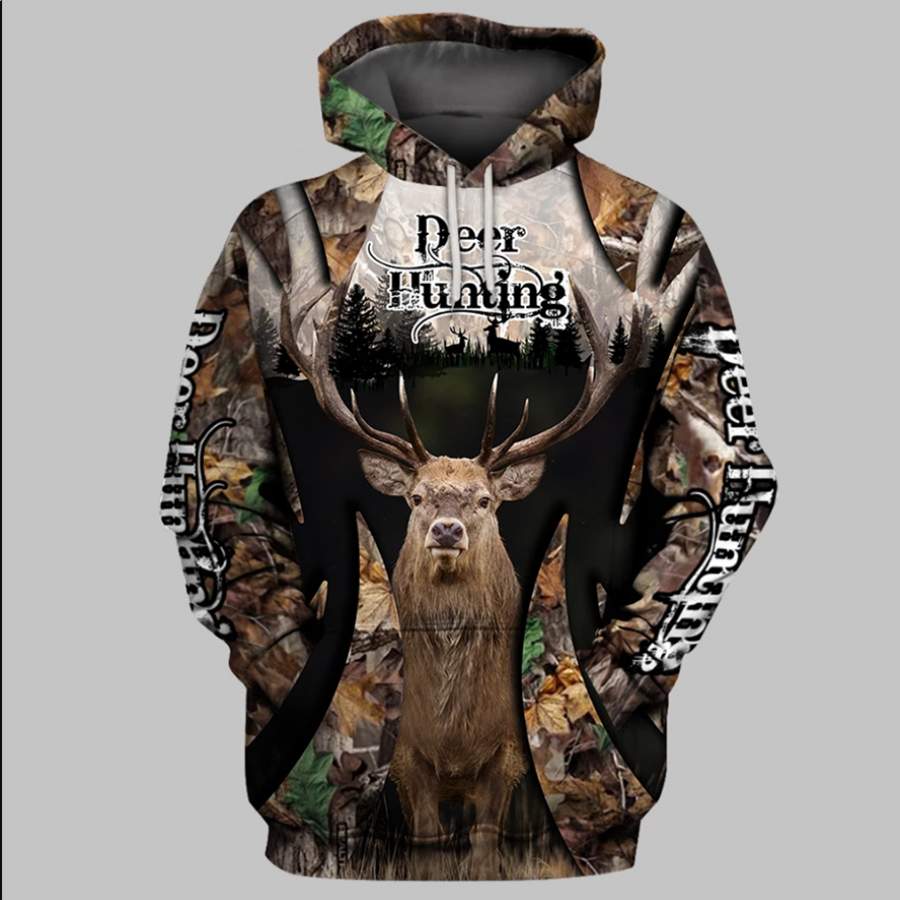 Bow hunting deer Hunting clothes 3D all over print shirt Hoodie plus size- NQS84